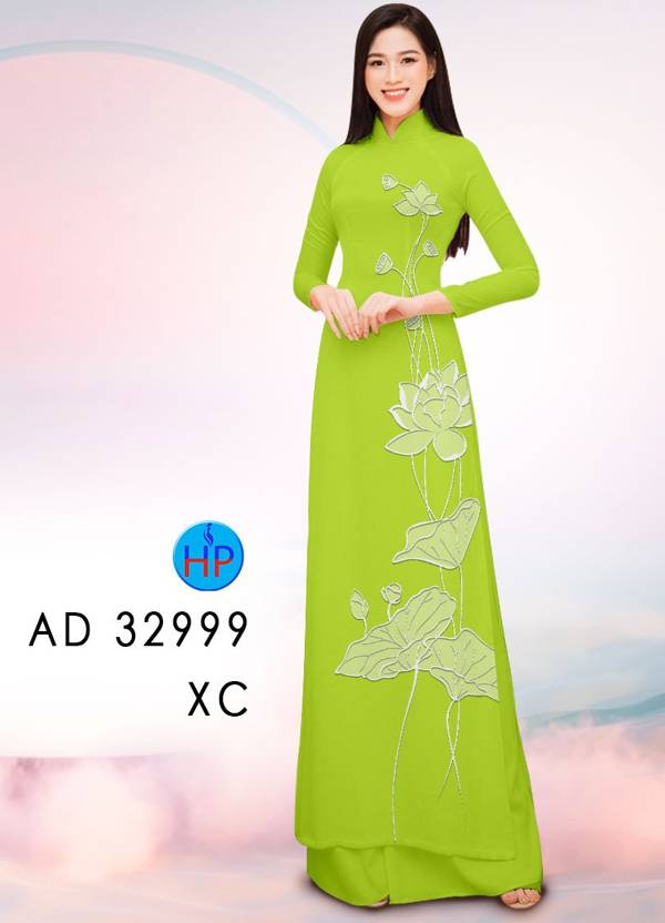 Vải Áo Dài Hoa Sen AD 32999 8